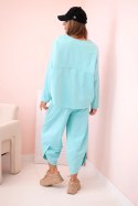 Komplet new punto bluza + spodnie miętowy