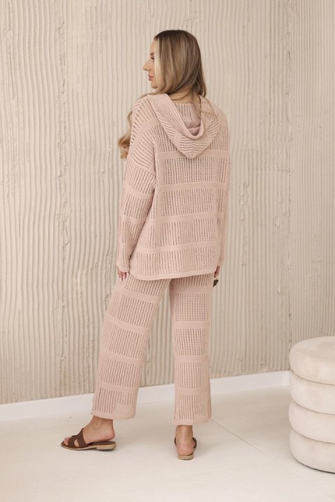 Komplet ażurowy Rayon camelowy Komplet ażurowy Rayon camelowy