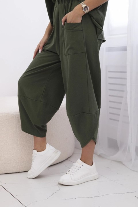 Komplet bawełniany bluzka + spodnie jasne khaki Komplet bawełniany bluzka + spodnie jasne khaki