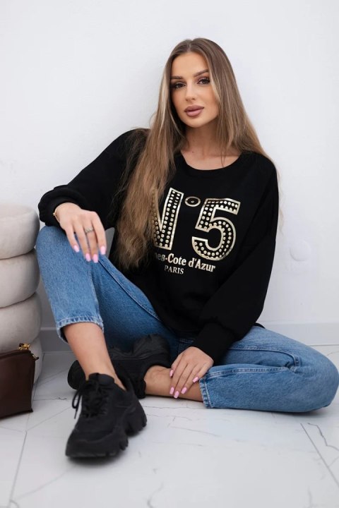 Bluza z nadrukiem masełko czarna Bluza z nadrukiem masełko czarna