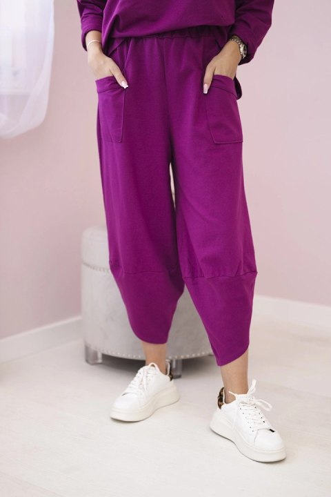 Komplet bawełniany bluza + spodnie śliwkowy Komplet bawełniany bluza + spodnie śliwkowy