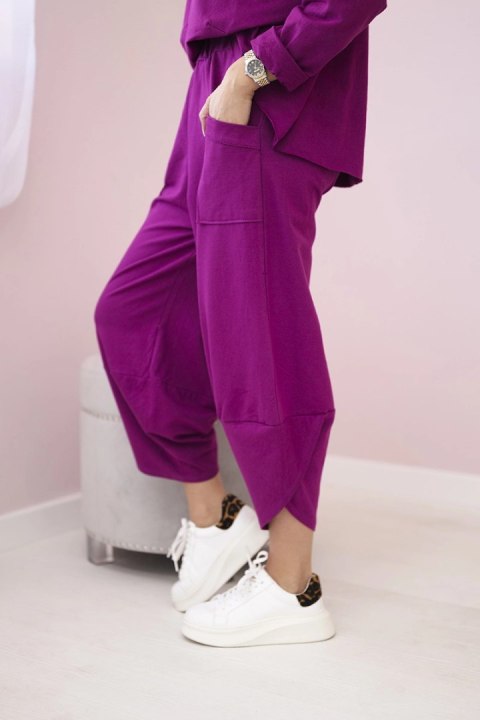 Komplet bawełniany bluza + spodnie śliwkowy Komplet bawełniany bluza + spodnie śliwkowy