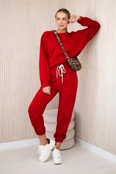 Komplet bluza + spodnie masełko czerwony Komplet bluza + spodnie masełko czerwony