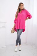 Koszula bawełniana muślinowa Plus Size różowa