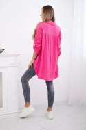 Koszula bawełniana muślinowa Plus Size różowa