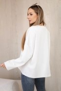 Bluza masełko z ozdobnym kwiatem beżowa