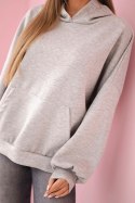 Bluza z kapturem masełko szara