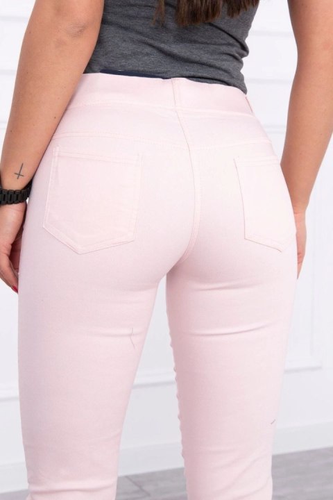 Spodnie kolorowy jeans jasny pudrowy róż Spodnie kolorowy jeans jasny pudrowy róż