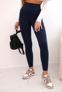Legginsy damskie modelujące z wysokim stanem granatowe