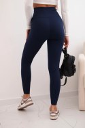 Legginsy damskie modelujące z wysokim stanem granatowe