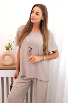 Komplet damska z luźną bluzką i szerokimi spodniami fango
