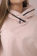 Bluza damska z zamkiem na kapturze pudrowy róż