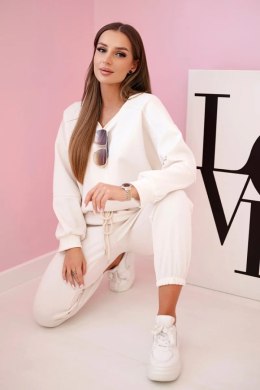 Komplet bluza + spodnie masełko jasny beżowy
