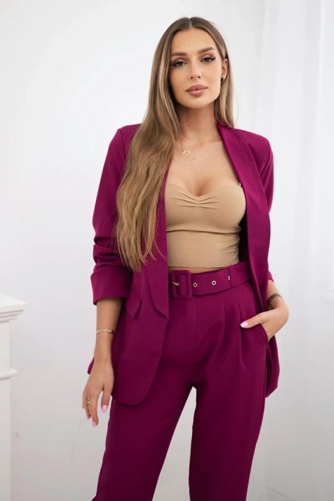 Komplet elegancki marynarki ze spodniami śliwkowy Komplet elegancki marynarki ze spodniami śliwkowy