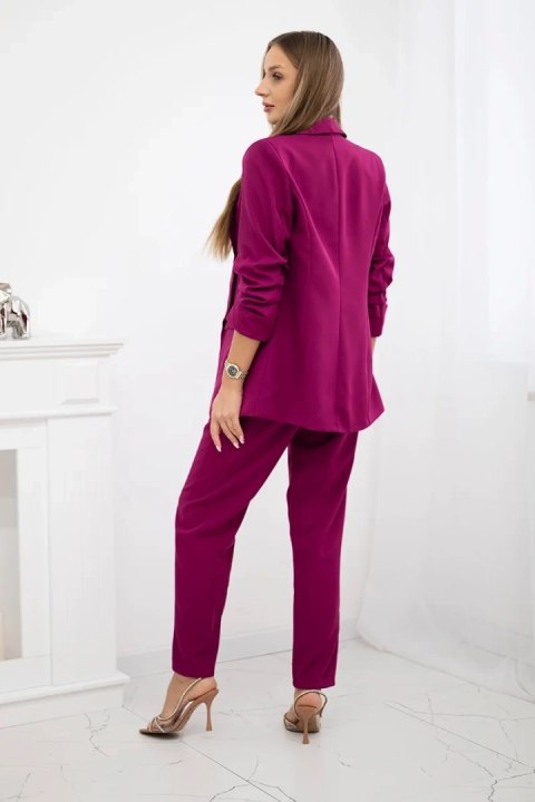 Komplet elegancki marynarki ze spodniami śliwkowy Komplet elegancki marynarki ze spodniami śliwkowy