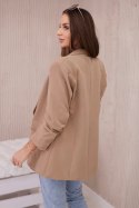 Marynarka z klapami elegancka camelowa