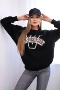 Bluza damska oversize z napisem Vanderbilt czarna