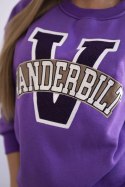 Bluza damska oversize z napisem Vanderbilt fioletowa