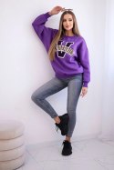 Bluza damska oversize z napisem Vanderbilt fioletowa