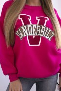 Bluza damska oversize z napisem Vanderbilt fuksja