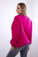 Bluza damska oversize z napisem Vanderbilt fuksja