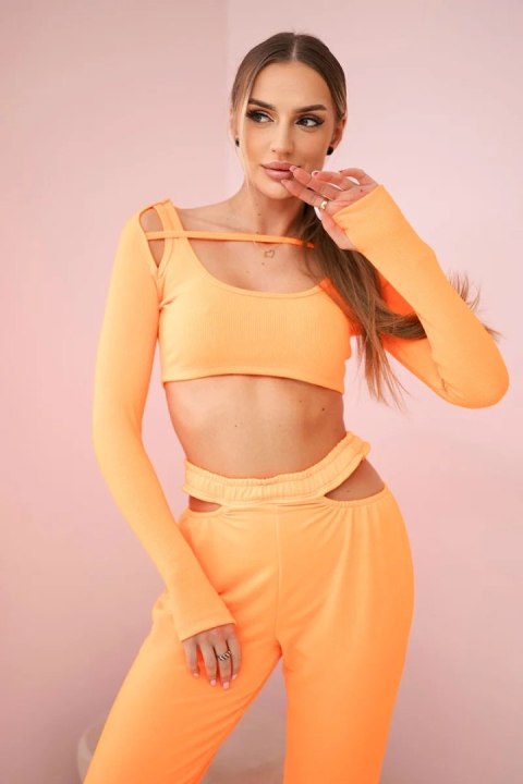 Komplet z bluzką top pomarańczowy neon Komplet z bluzką top pomarańczowy neon