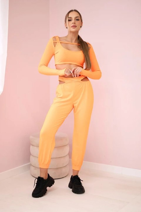 Komplet z bluzką top pomarańczowy neon Komplet z bluzką top pomarańczowy neon