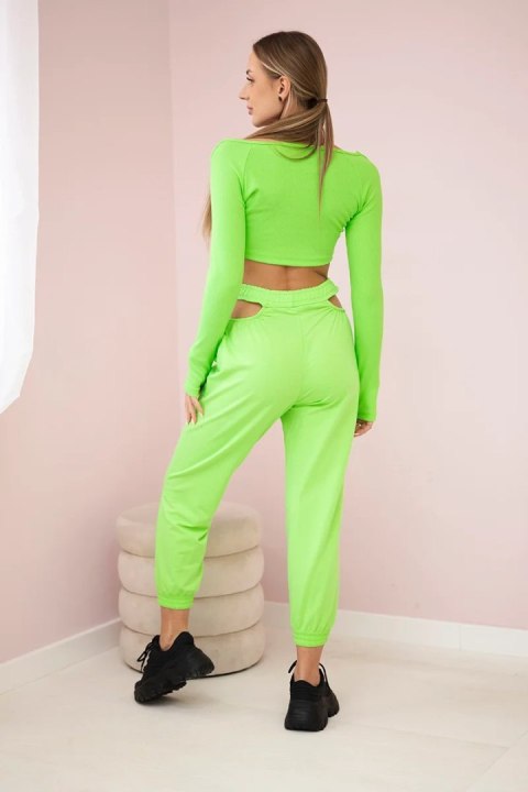 Komplet z bluzką top zielony neon Komplet z bluzką top zielony neon