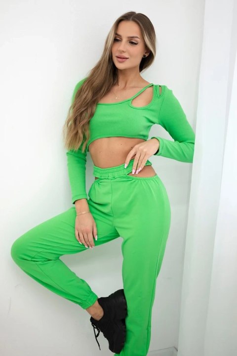 Komplet z bluzką top zielony neon Komplet z bluzką top zielony neon