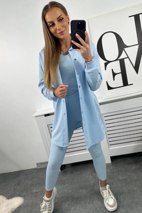 Komplet 3-częściowy bluza, top i legginsy niebieski Komplet 3-częściowy bluza, top i legginsy niebieski