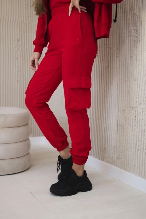 Komplet 3 w 1 bluza + top + spodnie czerwony Komplet 3 w 1 bluza + top + spodnie czerwony