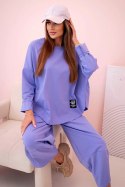 Komplet new punto bluza + spodnie jasny fioletowy