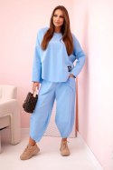 Komplet new punto bluza + spodnie niebieski