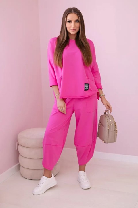 Komplet bawełniany bluza + spodnie różowy Komplet bawełniany bluza + spodnie różowy