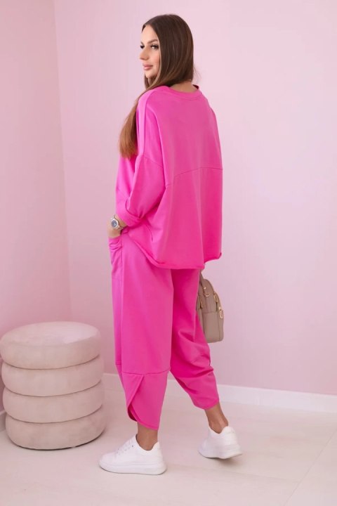 Komplet bawełniany bluza + spodnie różowy Komplet bawełniany bluza + spodnie różowy