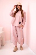 Komplet new punto bluza + spodnie ciemno różowy