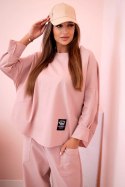 Komplet new punto bluza + spodnie ciemno różowy