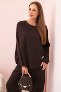 Komplet new punto bluza + spodnie brązowy