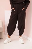 Komplet new punto bluza + spodnie brązowy
